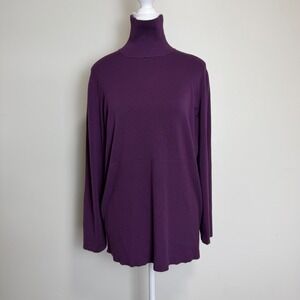 MXM Turtleneck Lace Up Back Sweater Purple Womens 1X Goth